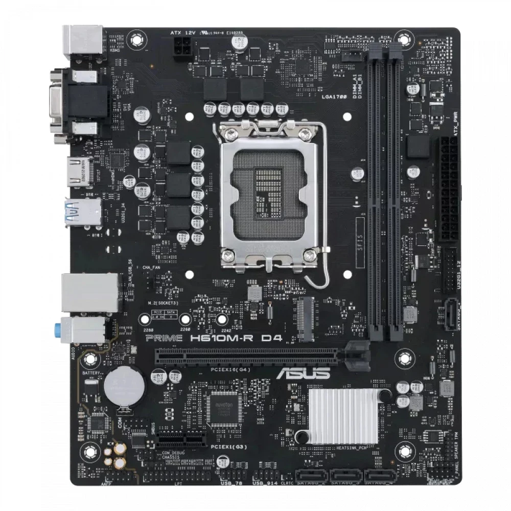 Материнская плата ASUS Prime H610M-R D4-SI, LGA1700 — 2