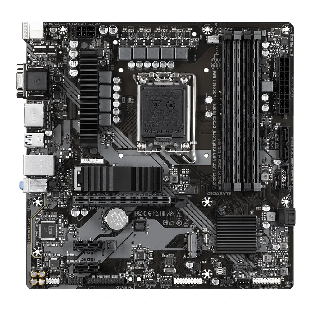 Материнская плата Gigabyte B760M DS3H DDR4, LGA1700