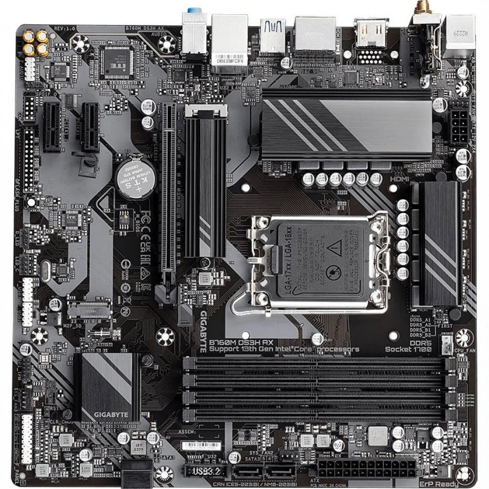 Материнская плата Gigabyte B760M DS3H AX, LGA1700 — 4