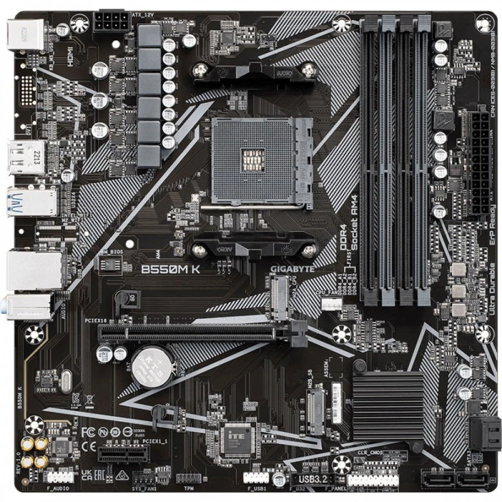 Материнская плата Gigabyte B550M K, AM4 — 2