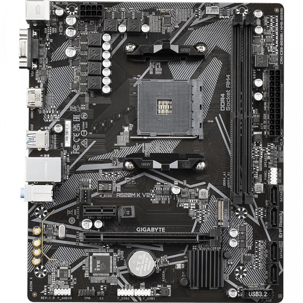 Материнская плата Gigabyte A520M K V2, AM4 — 2