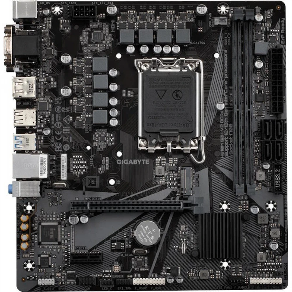 Материнская плата Gigabyte H610M S2H V2 DDR4, LGA1700 — 2