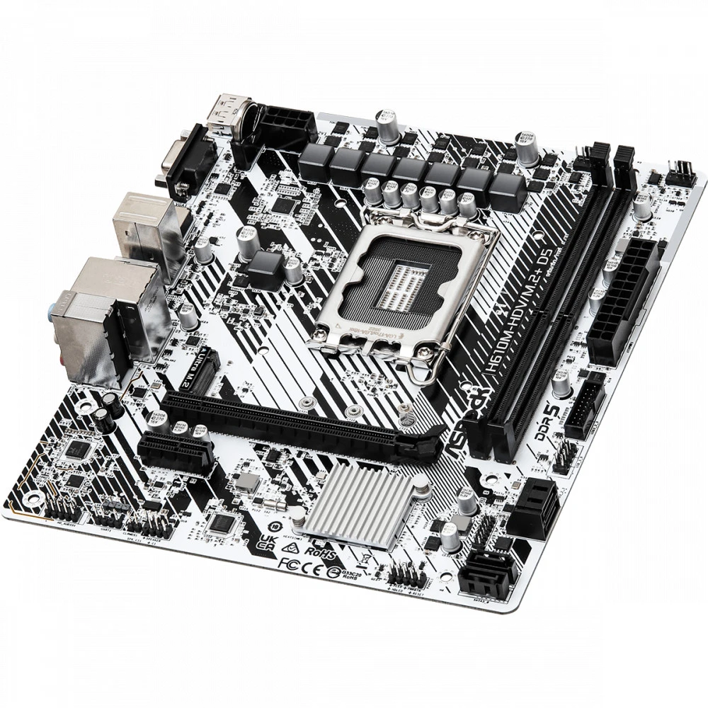 Материнская плата ASRock H610M-HDV/M.2+ D5, LGA1700 — 2