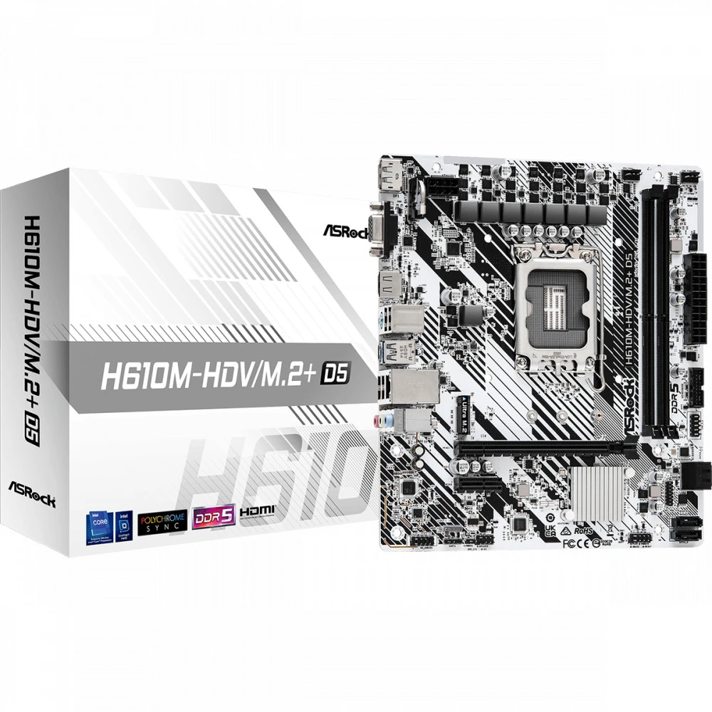 Материнская плата ASRock H610M-HDV/M.2+ D5, LGA1700 — 4