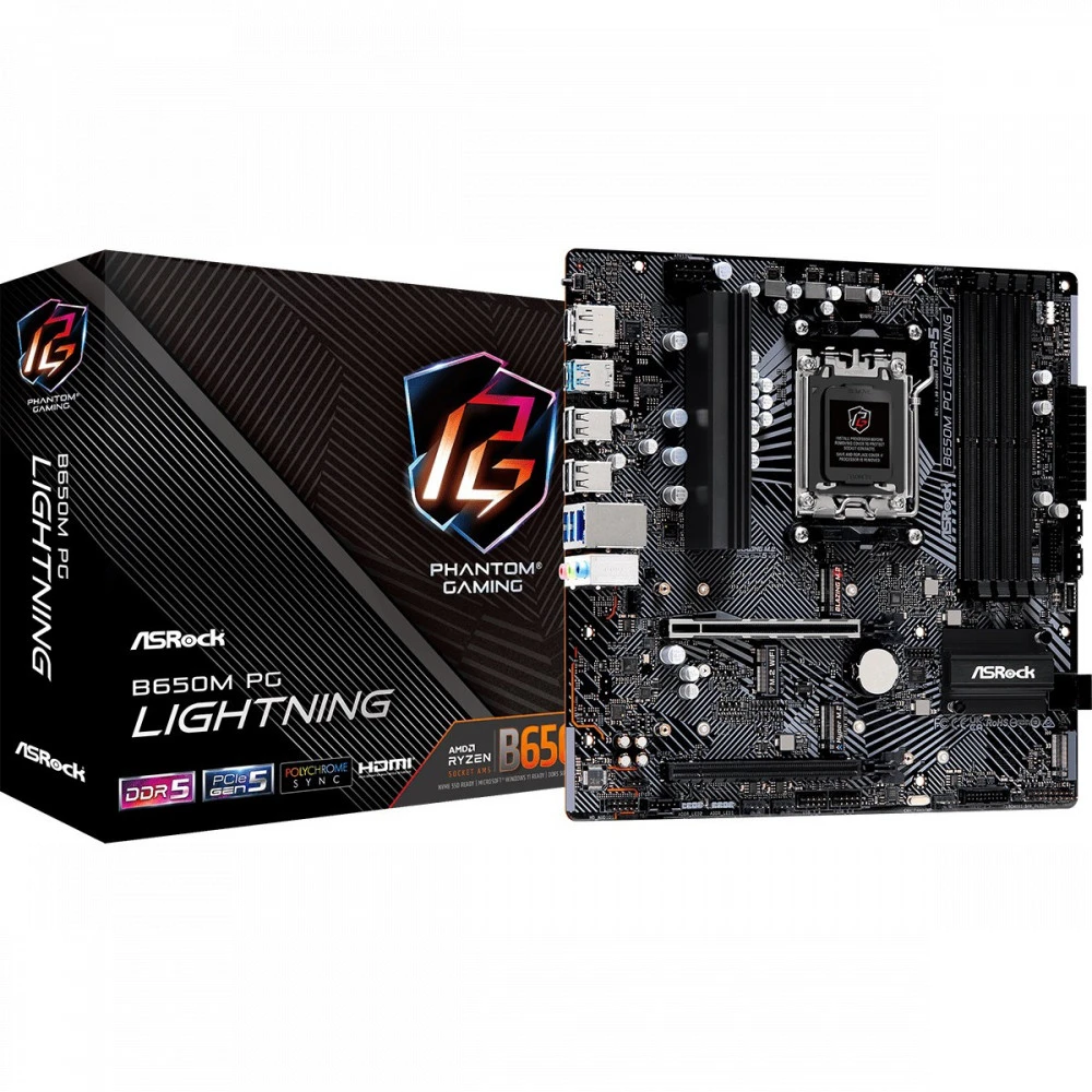 Материнская плата ASRock B650M PG Lightning, AM5 — 5