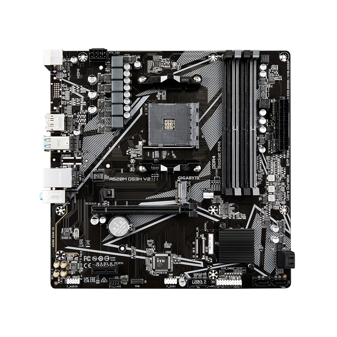 Материнская плата Gigabyte A520M DS3H V2 (REV1.0), AM4 — 2