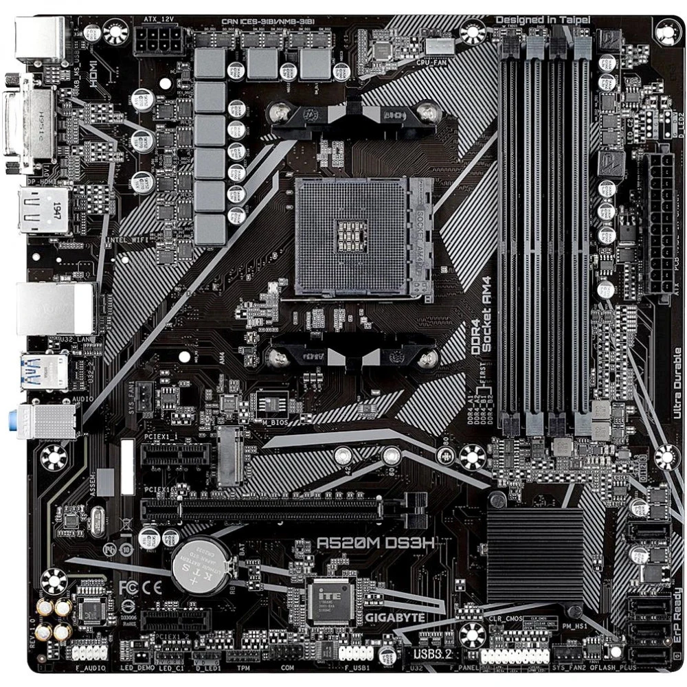 Материнская плата Gigabyte A520M DS3H AC, AM4 — 5