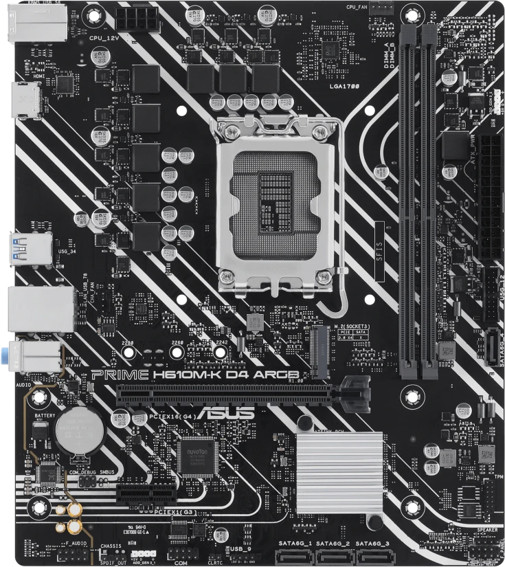 Материнская плата ASUS Prime H610M-K D4 ARGB, LGA1700