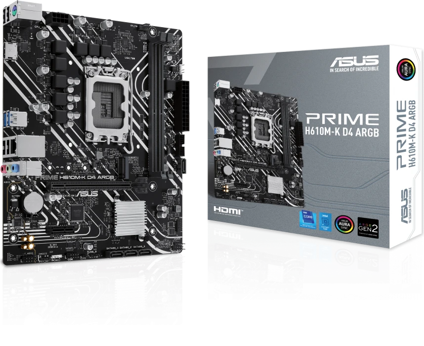 Материнская плата ASUS Prime H610M-K D4 ARGB, LGA1700 — 2