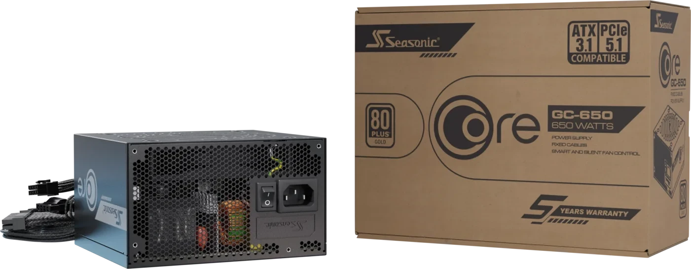 БП ATX 650W Seasonic Core GC-650, Gold, 20+4/24+4/24+8, 12cm, 2x6+2p PCI-E — 5