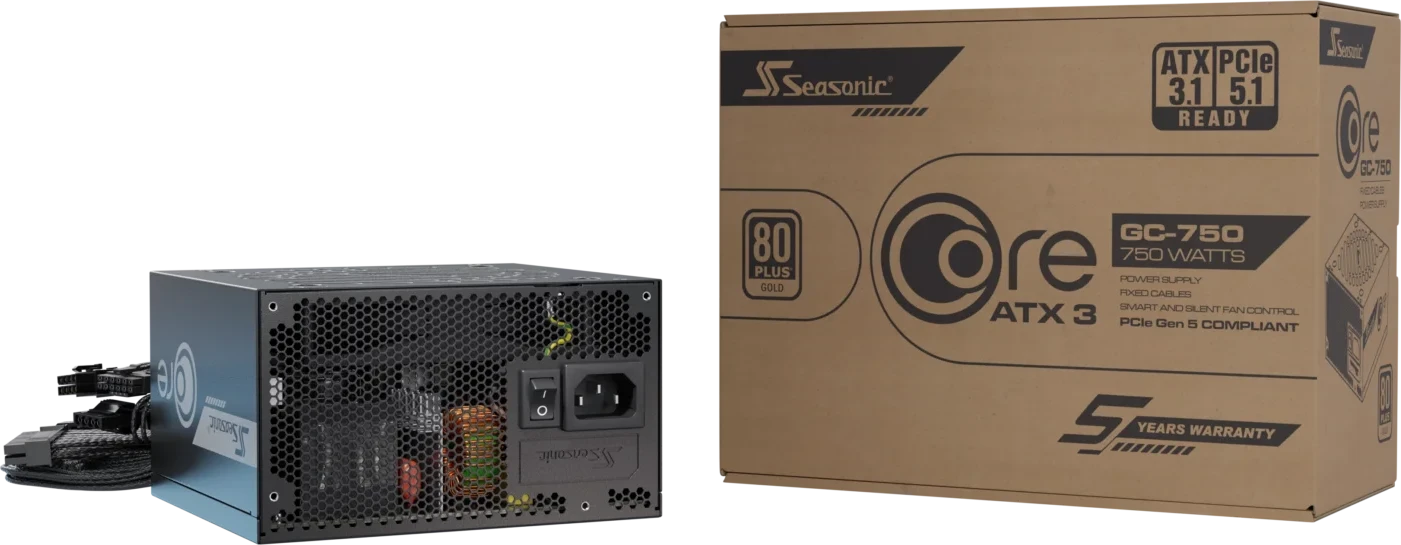 БП ATX 750W Seasonic Core GC-750, Gold, 20+4/24+4/24+8, 12cm, 2x6+2p+16p PCI-E — 3