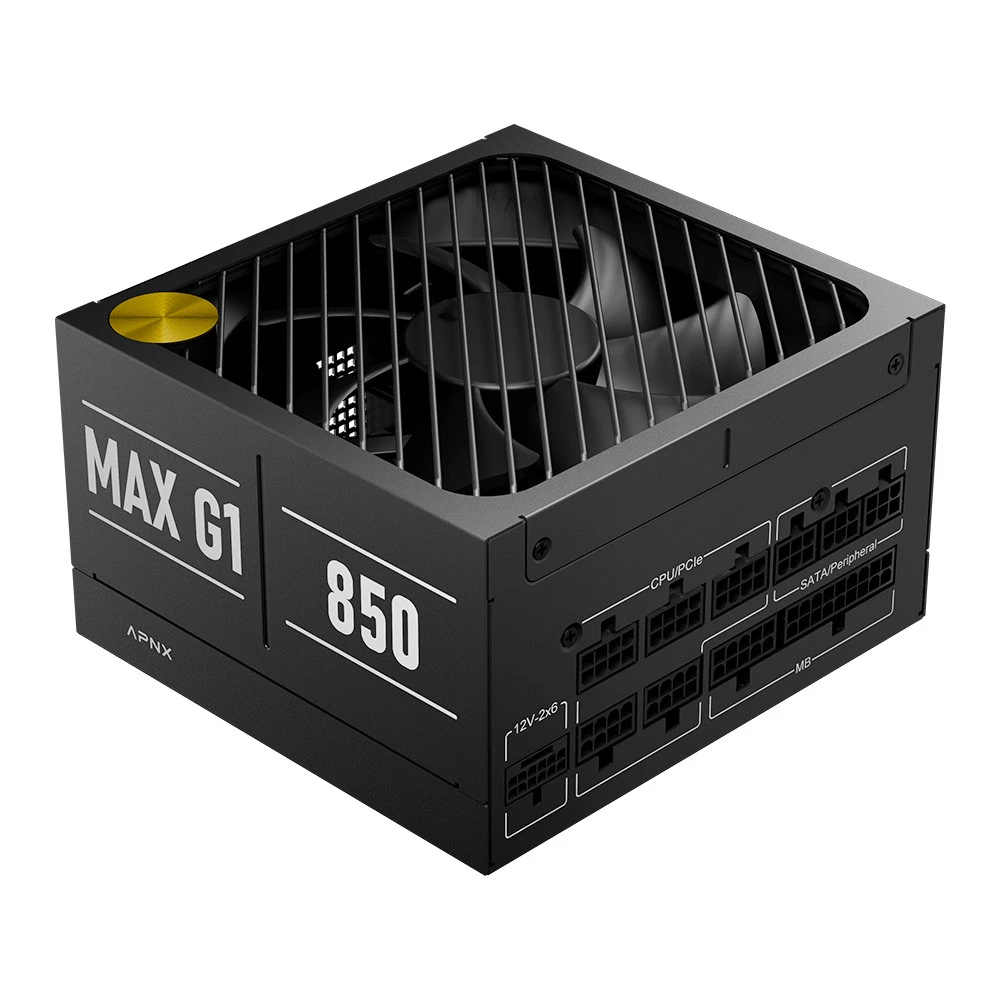 БП ATX 850W APNX Max G1 850, Gold, 20+4/20+4+8/24+4/24+8, 13.5cm, 2x6+2p PCI-E — 2