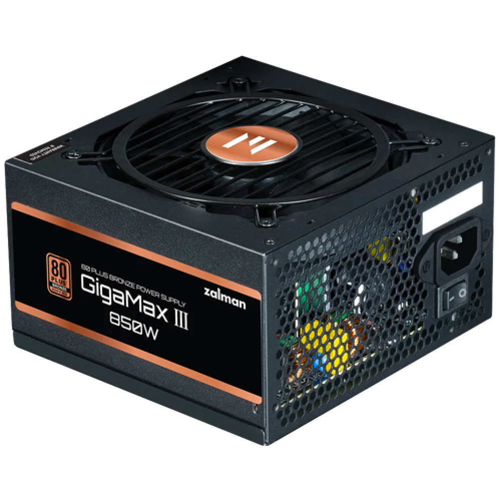 БП ATX 850W Zalman GigaMax III, Bronze, 20+4/20+4+8/24+4/24+8/24+8+8, 12cm, 4x6+2p+16p PCI-E