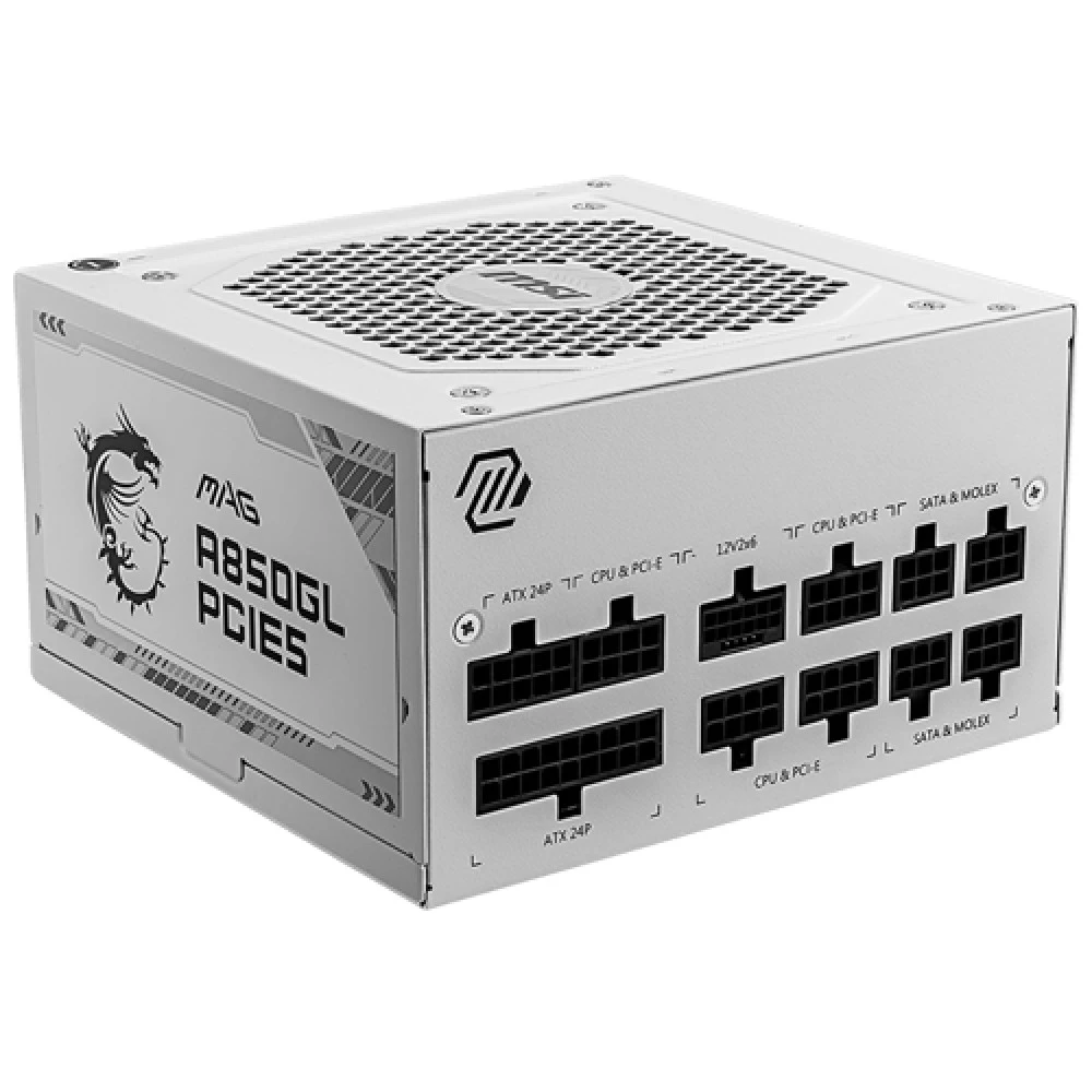 БП ATX 850W MSI MAG A850GL PCIE5 White ATX 3.1, Gold, 20+4/24+4/24+4+8/24+8+8, 12cm, 4x6+2p+16pPCI-E