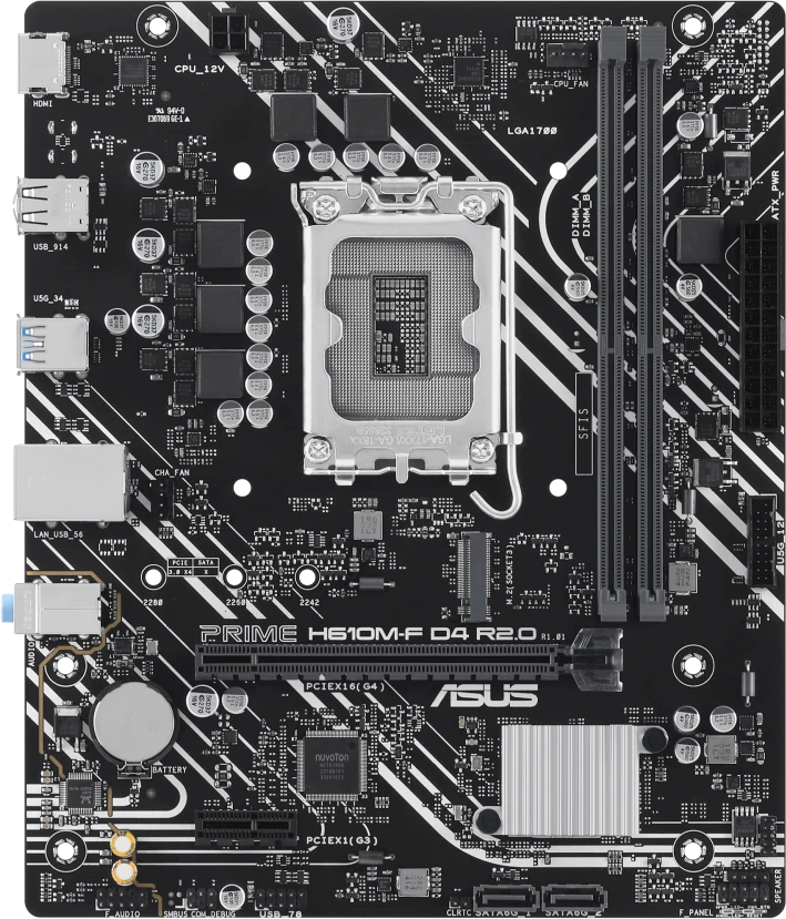 Материнская плата ASUS Prime H610M-F D4 R2.0, LGA1700