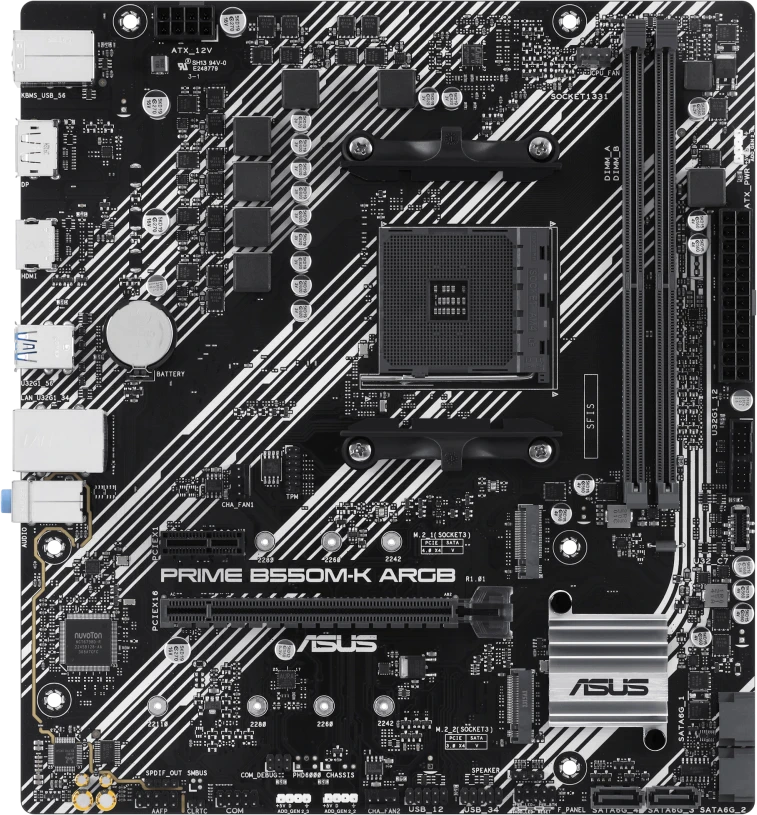 Материнская плата ASUS Prime B550M-K ARGB, AM4 — 2