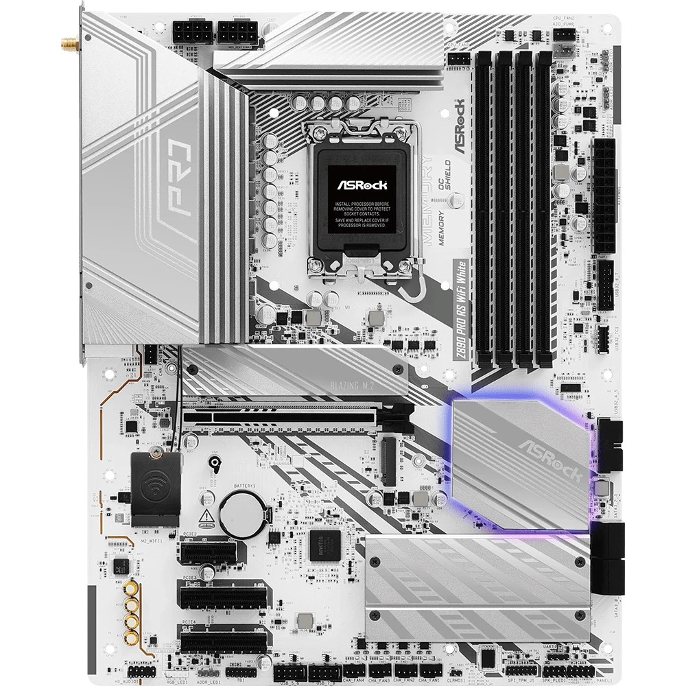Материнская плата ASRock Z890 Pro RS WiFi White, LGA1851