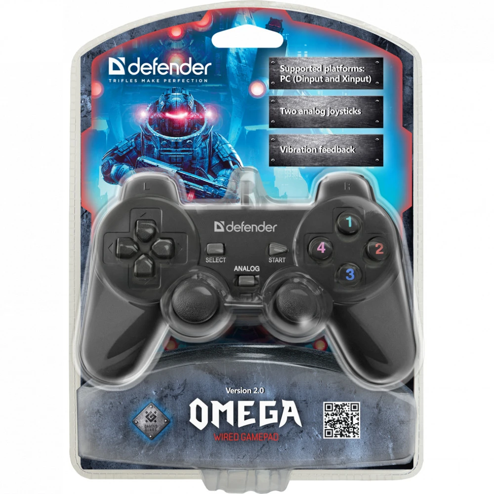 Геймпад Defender Omega, 12 кнопок, 2 аналог. дж, 4-поз D-Pad, USB — 3