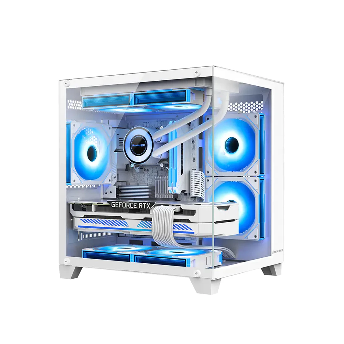 Корпус Huntkey S900, Micro ATX/Mini-ITX, ARGB, белый
