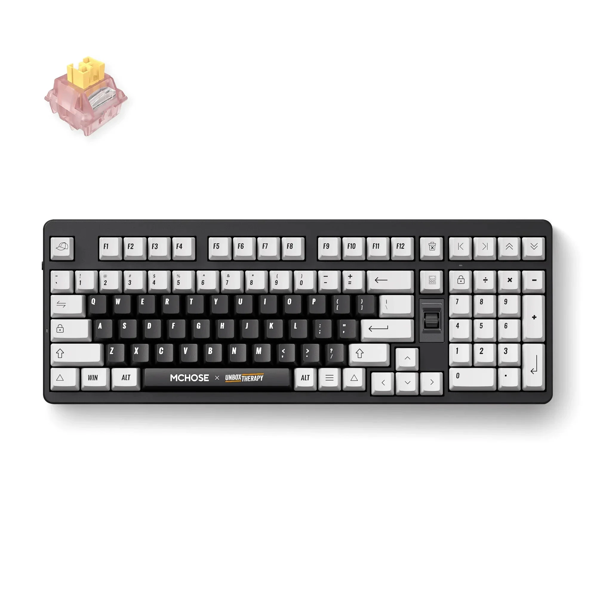 Клавиатура MCHOSE UT98-2, Black-White, Silent Peach V3 Switch, BT5.0/USB-C/2.4GHz, 10000mAh,