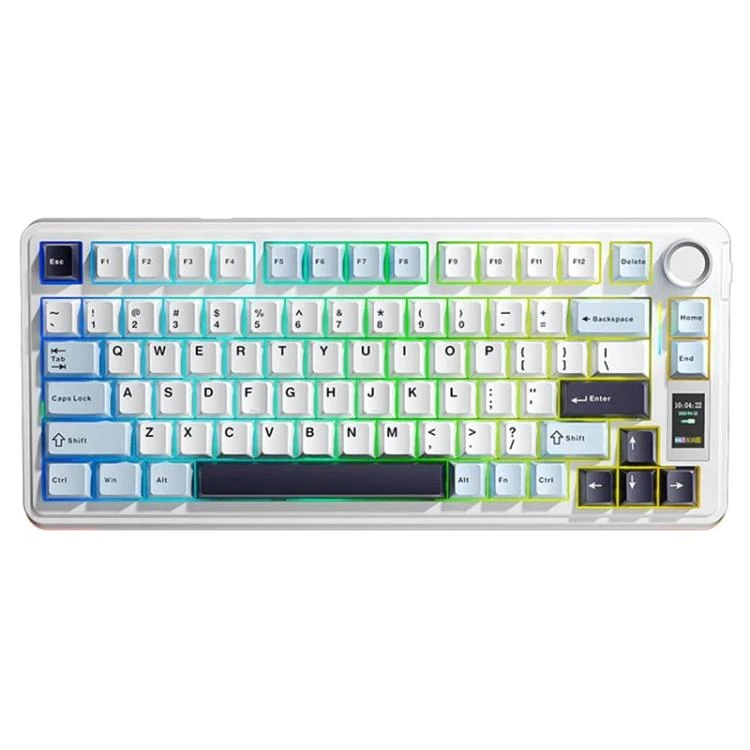 Клавиатура AULA S75 Pro Light Blue+White+Black-Purple, mechanical, Seiya switch, EN, 2.4/BT/USB-C