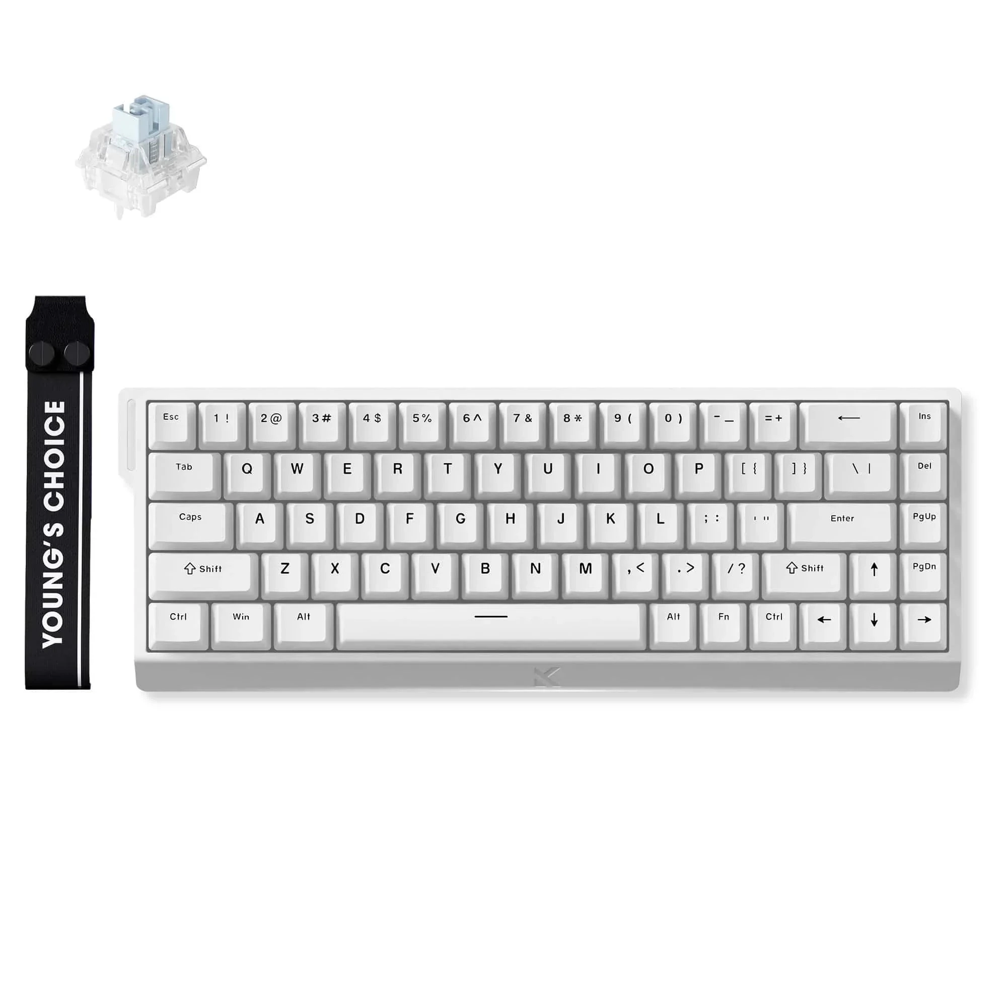Клавиатура MCHOSE Ace 68 Hall Effect White, Ice Blue Magnetic Switch, Wired