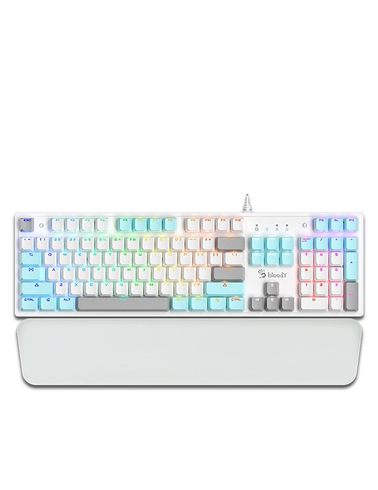 Клавиатура игровая Bloody S525N Icy White <USB, механическая, 1,8м>