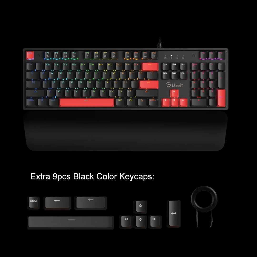 Клавиатура A4Tech Bloody S525N, Fire Black, USB — 2