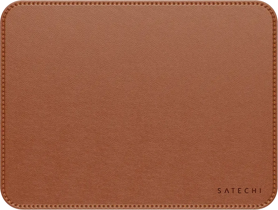 Коврик для мыши SATECHI Premium, веган-кожа, коричневый