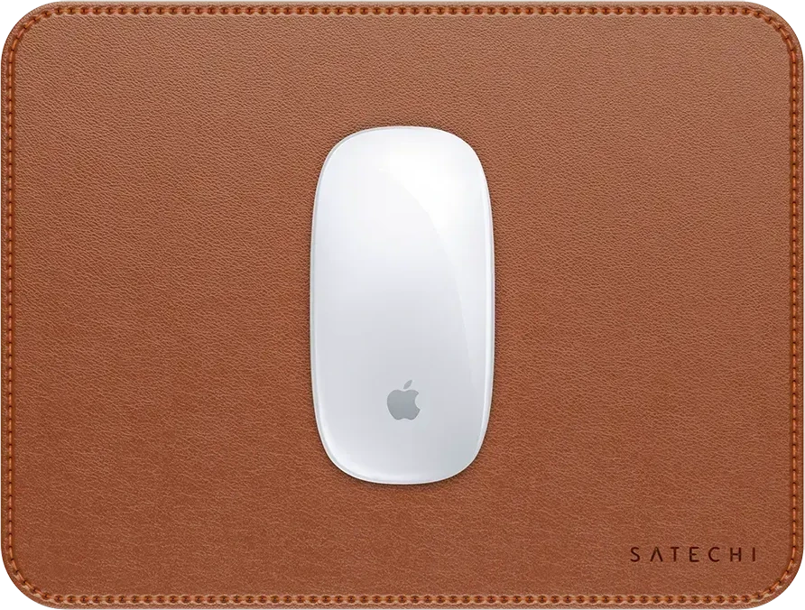 Коврик для мыши SATECHI Premium, веган-кожа, коричневый — 2