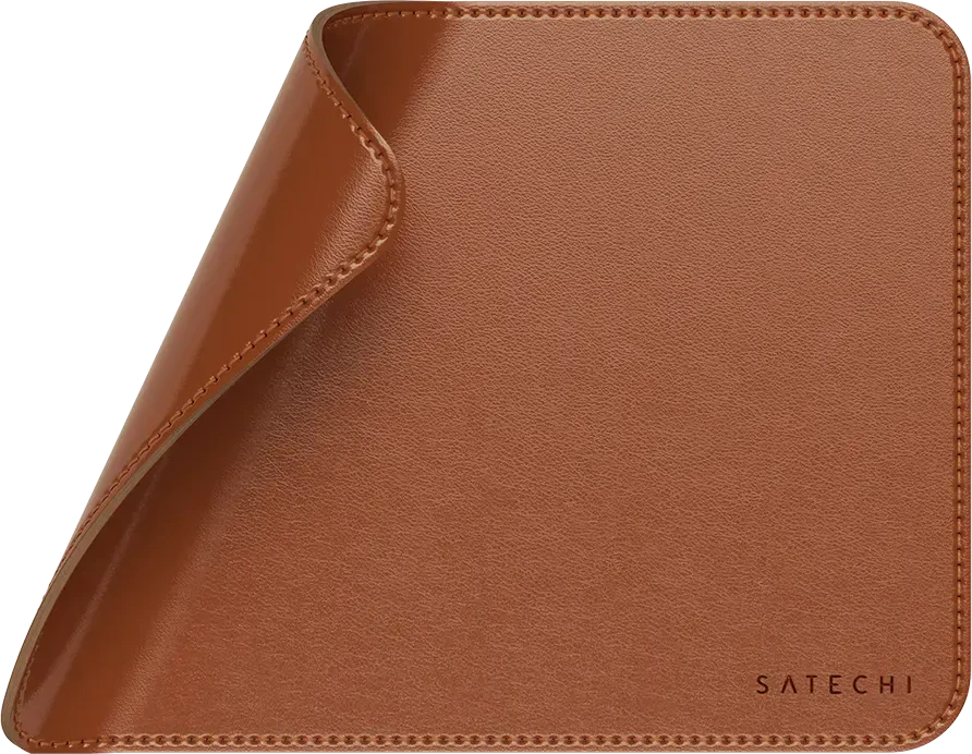 Коврик для мыши SATECHI Premium, веган-кожа, коричневый — 3