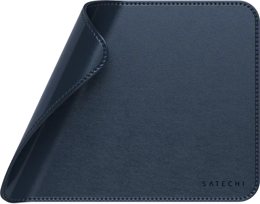 Коврик для мыши SATECHI Premium, веган-кожа, синий — 3