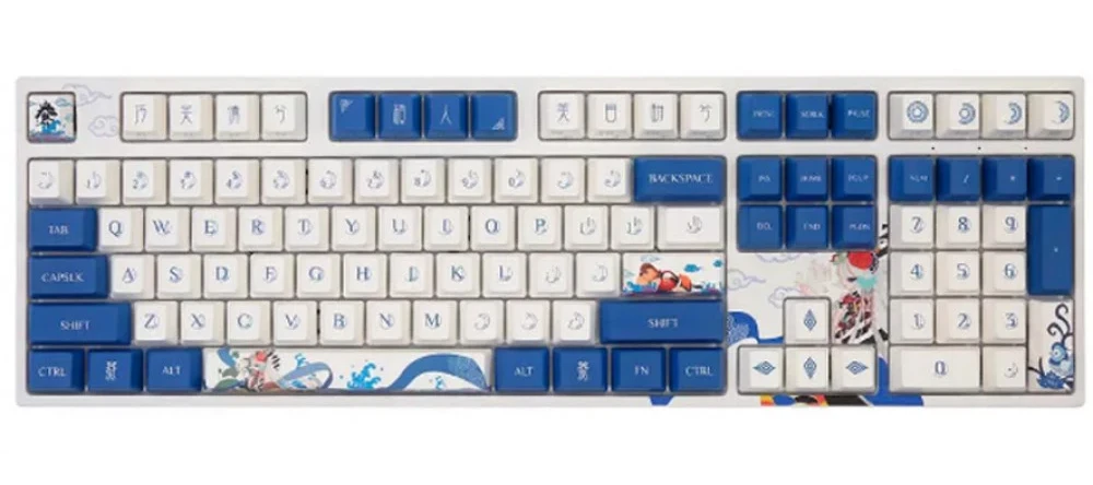 Механическая клавиатура Varmilo Lovebirds-I VEA108, Cherry MX Brown, белая, голубой