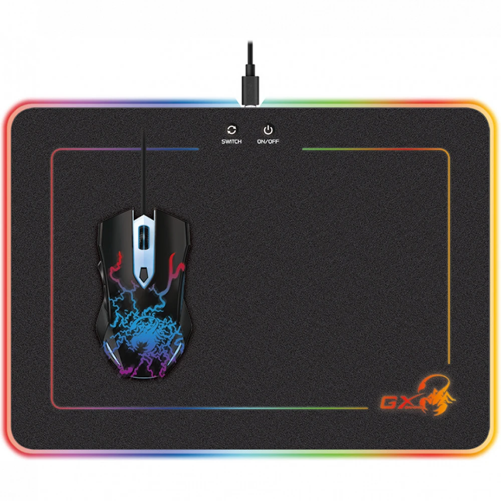 Коврик для мыши Genius GX-Pad 600H RGB, 35 х 0.5 х 25.5 см, Black