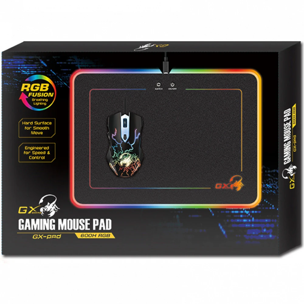 Коврик для мыши Genius GX-Pad 600H RGB, 35 х 0.5 х 25.5 см, Black — 2