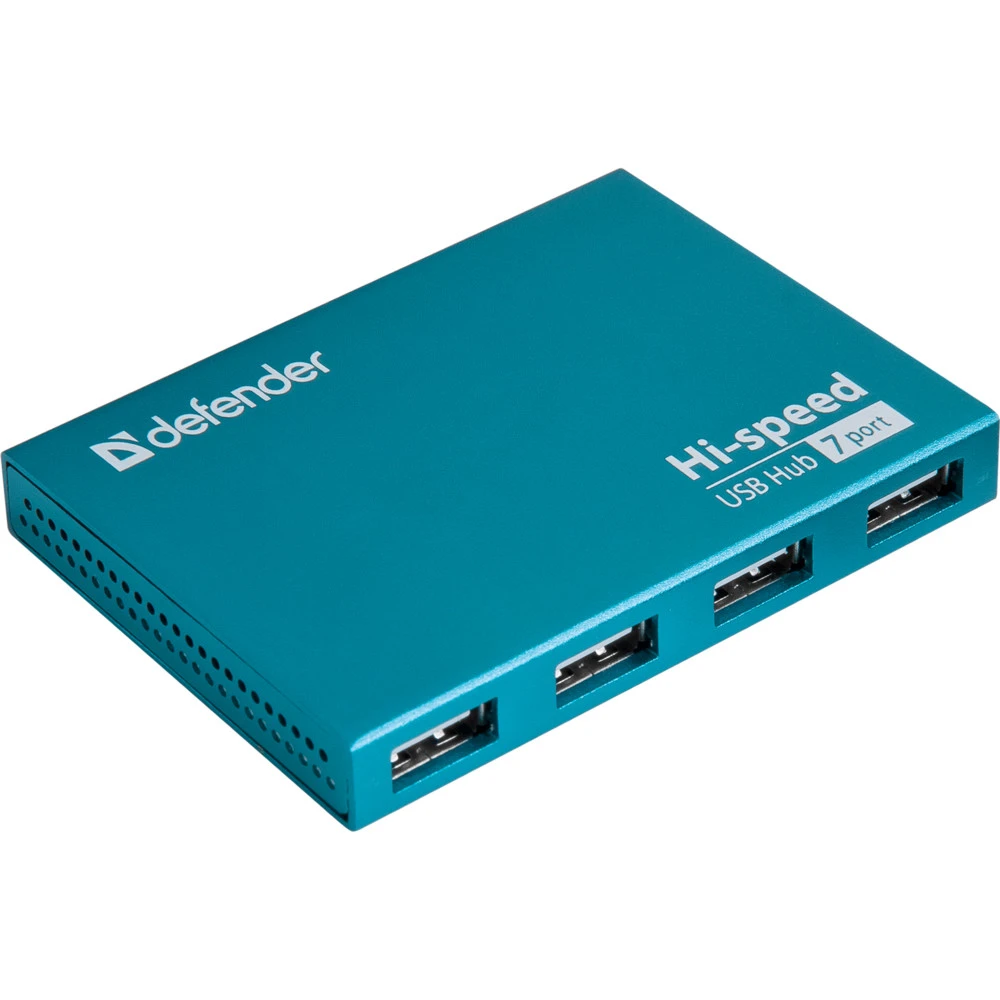 USB-хаб USB HUB 7-port USB 2.0 Defender Septima Slim, Blue — 2