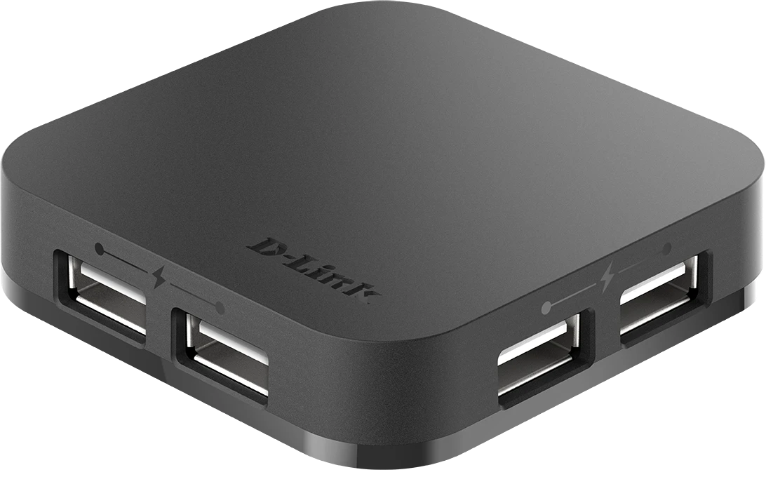 USB-хаб USB HUB 4-port USB 2.0 D-Link DUB-H4, Black — 2