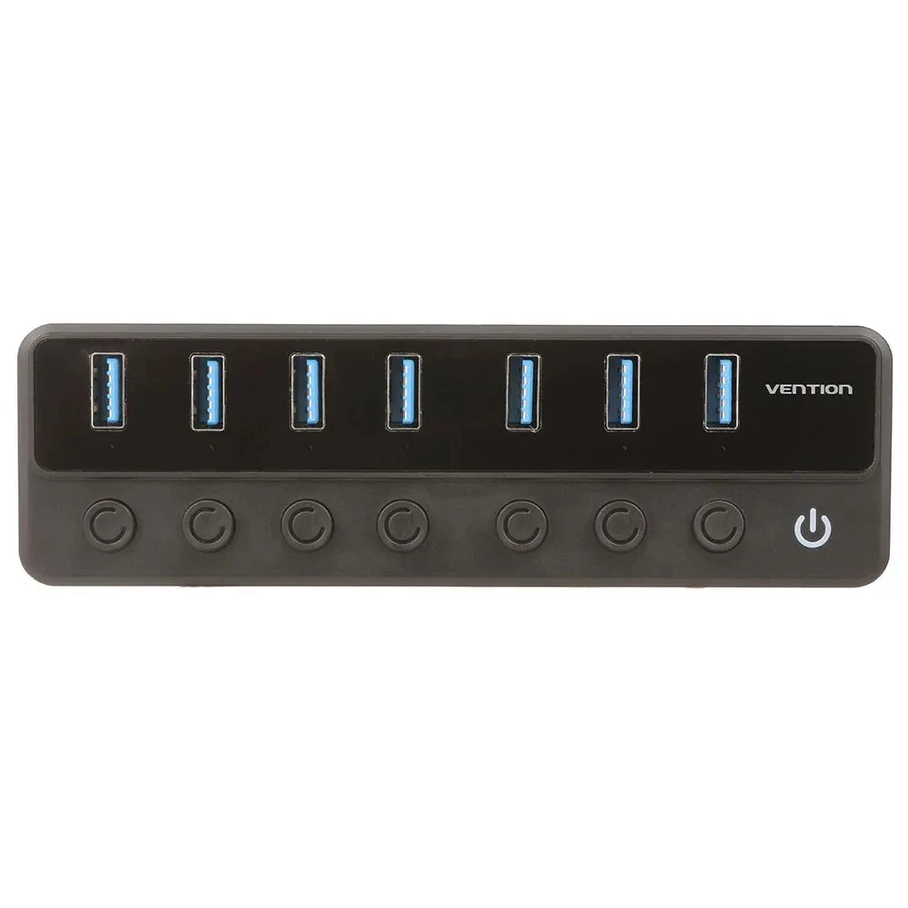 USB-хаб USB HUB 7-port USB 3.0 Vention CHXB0-EU, Black — 2