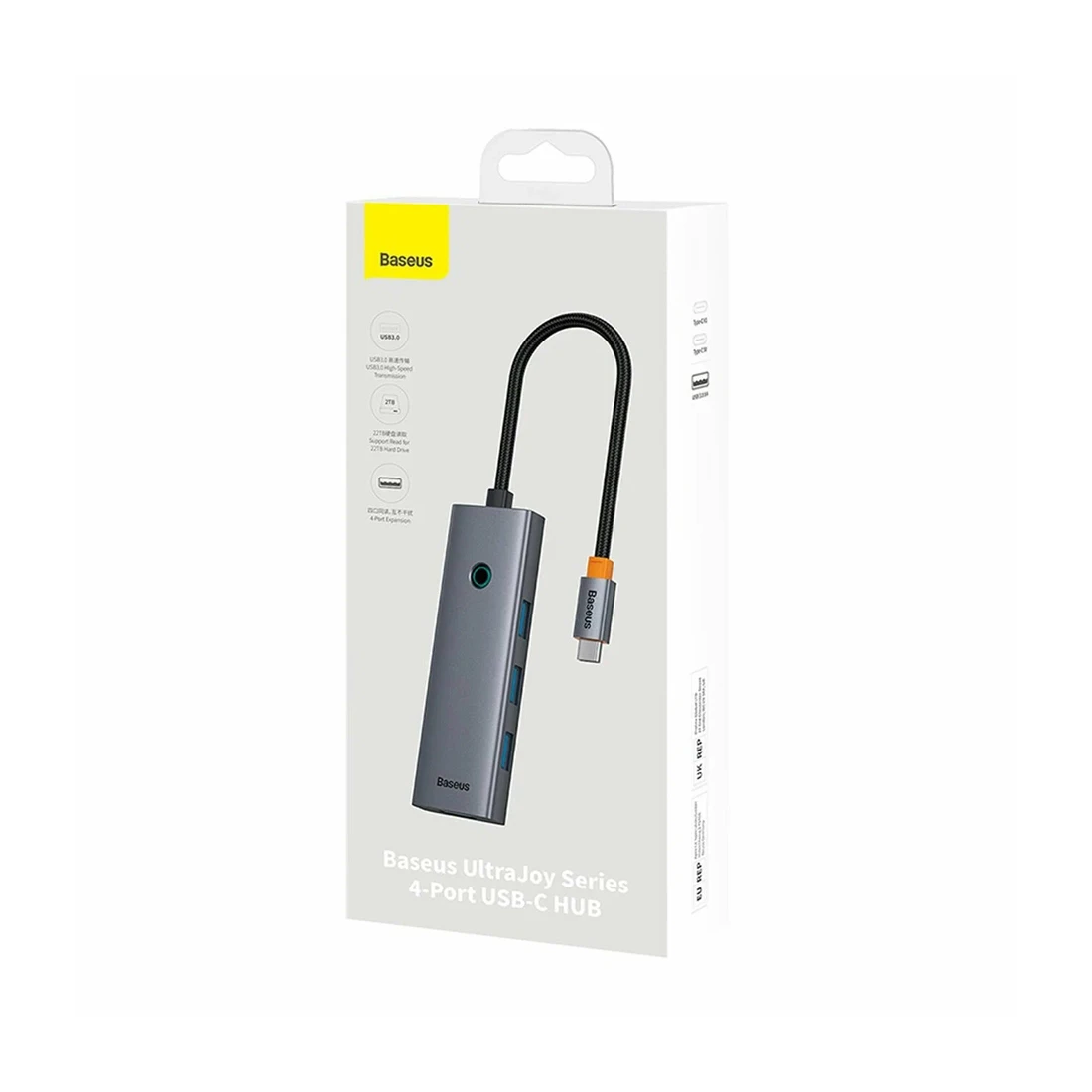 USB-хаб USB HUB 4-port USB 3.0 Type-C Baseus UltraJoy Series BS-OH108, Gray — 3