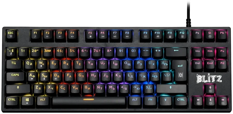 Игровая клавиатура Defender Blitz GK-240L, механическая, RGB