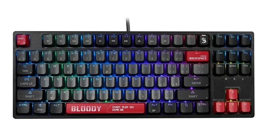Игровая клавиатура Bloody S87, красная