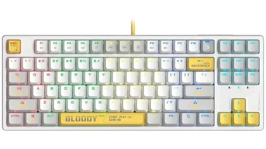Игровая клавиатура Bloody S87, белая