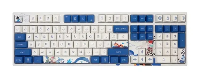 Механическая клавиатура Varmilo Lovebirds-I VEM108, Varmilo EC V2 Sakura, белая, голубой