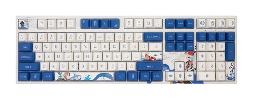Механическая клавиатура Varmilo Lovebirds-I VEM108, Varmilo EC V2 Rose, белая, голубой