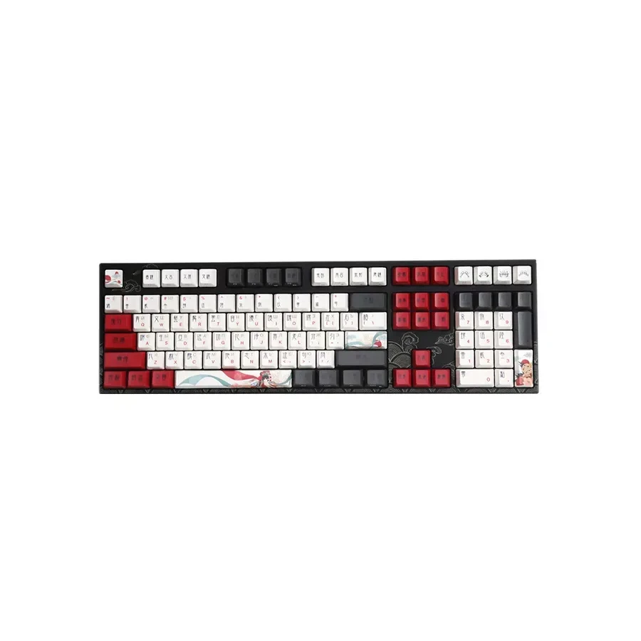 Механическая клавиатура Varmilo Beijing Opera VPM108, Varmilo EC V2 Rose, белая, чёрный — 3
