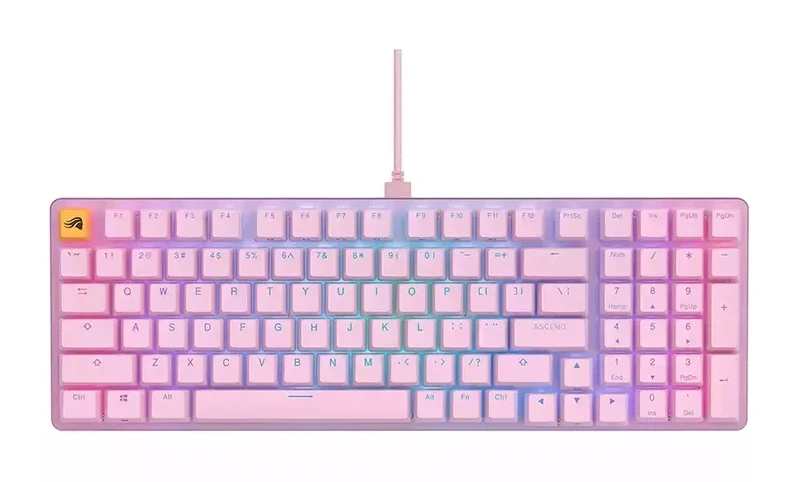 Игровая клавиатура Glorious GMMK2 Full Size, механические Fox Linear, RGB, розовая