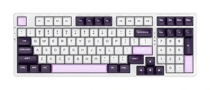 Игровая клавиатура VGN V98Pro V2, механическая Crystal Wine, RGB, фиолетовая