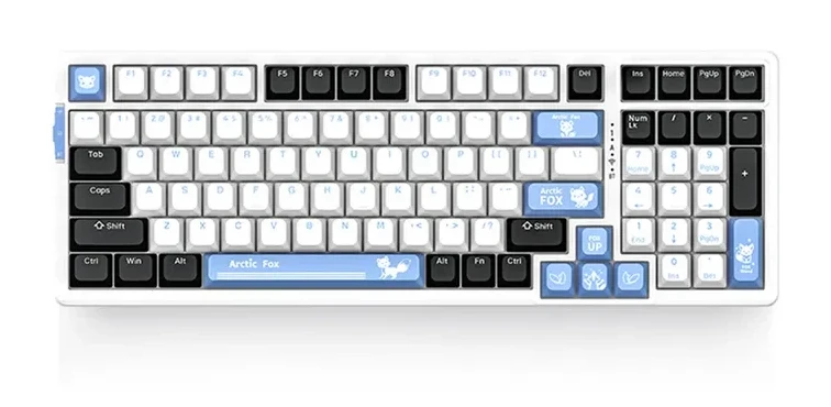 Игровая клавиатура VGN V98Pro V2, механическая Arctic Fox Clicky, RGB, голубая
