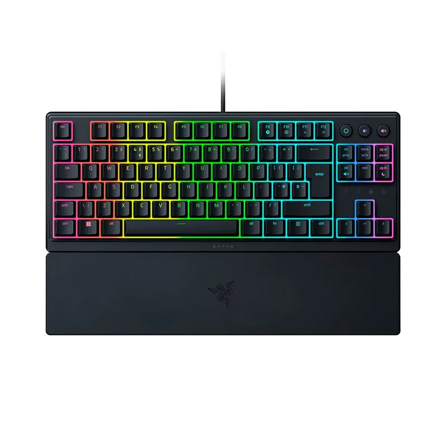 Игровая клавиатура Razer Ornata V3 Tenkeyless, гибридная, RGB, Razer Chroma, чёрная