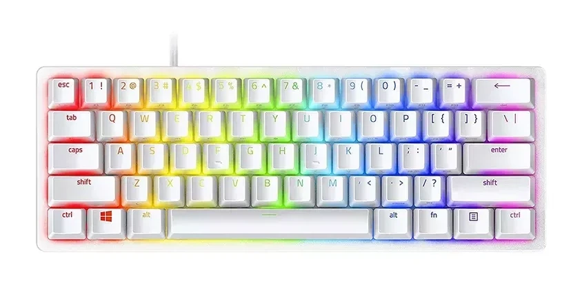 Игровая клавиатура Razer Huntsman Mini Red, оптическая, съёмный USB-C, RGB, белая